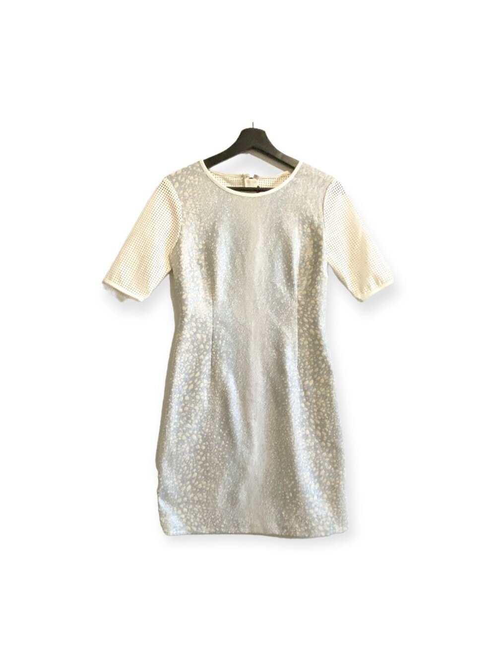 Sachin + Babi Eternity Shift dress in brocade and laser cut panels, size 0, NWT